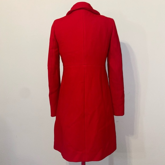 Gorgeous J Crew Knee Length Wool Ble d Coat Cherry Red Lined - Picture 3 of 15